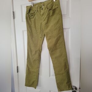 Ann Taylor Loft Khaki Pants Women Sz 6 Modern Straight Chartreuse Green Corduroy